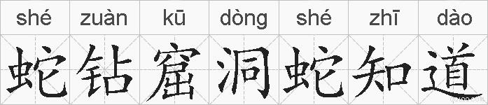 蛇钻窟洞蛇知道的拼音