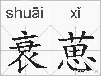 衰葸的拼音