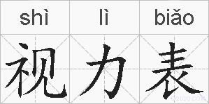 视力表的拼音