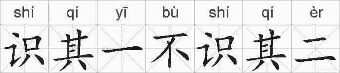 识其一不识其二的拼音