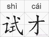 试才的拼音