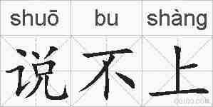 说不上的拼音