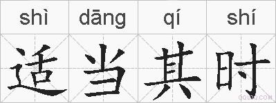 适当其时的拼音