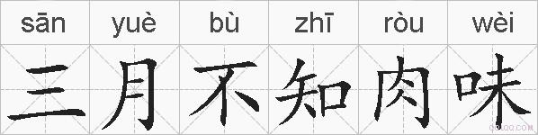 三月不知肉味的拼音
