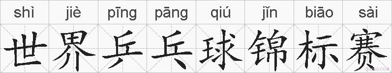 世界乒乓球锦标赛的拼音