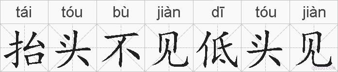 抬头不见低头见的拼音