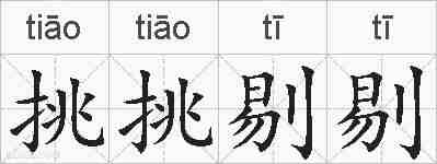 挑挑剔剔的拼音