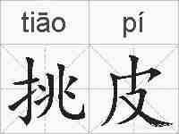 挑皮的拼音