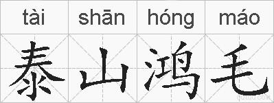 泰山鸿毛的拼音