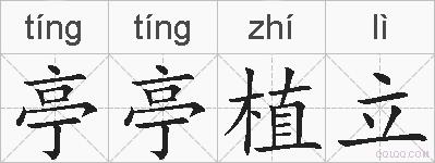 亭亭植立的拼音