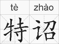 特诏的拼音