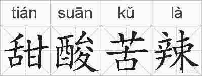 甜酸苦辣的拼音