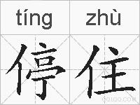 停住的拼音