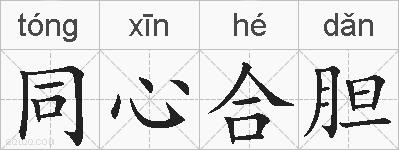 同心合胆的拼音
