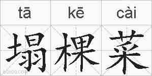 塌棵菜的拼音
