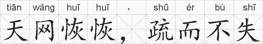天网恢恢，疏而不失的拼音