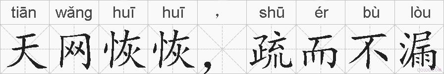 天网恢恢，疏而不漏的拼音