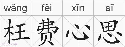 枉费心思的拼音