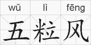 五粒风的拼音