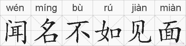 闻名不如见面的拼音
