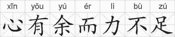 心有余而力不足的拼音