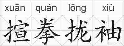揎拳拢袖的拼音