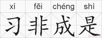 习非成是的拼音