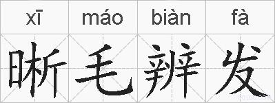 晰毛辨发的拼音