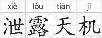 泄露天机的拼音