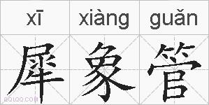 犀象管的拼音