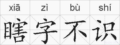 瞎字不识的拼音