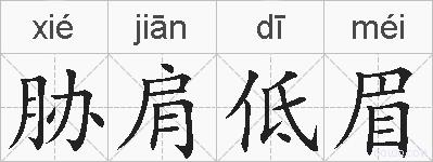 胁肩低眉的拼音
