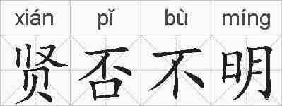 贤否不明的拼音