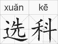 选科的拼音