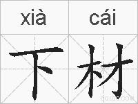 下材的拼音