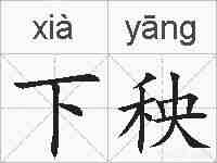 下秧的拼音