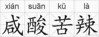 咸酸苦辣的拼音