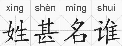 姓甚名谁的拼音