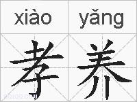 孝养的拼音