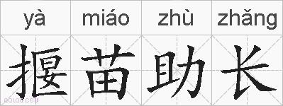 揠苗助长的拼音