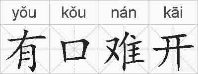 有口难开的拼音