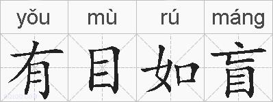 有目如盲的拼音