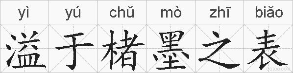 溢于楮墨之表的拼音