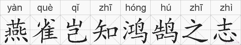 燕雀岂知鸿鹄之志的拼音