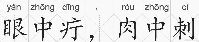 眼中疔，肉中刺的拼音