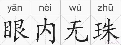 眼内无珠的拼音