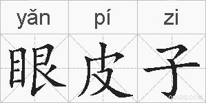 眼皮子的拼音