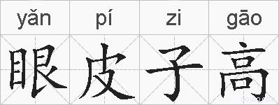 眼皮子高的拼音