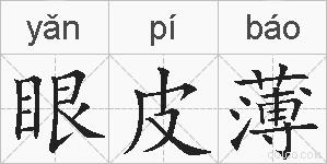 眼皮薄的拼音