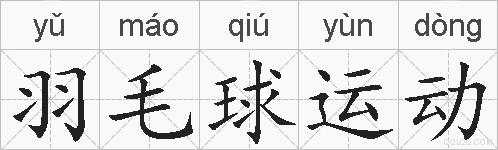 羽毛球运动的拼音